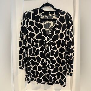 Rafaella 3/4 Sleeve Split Neck Blouse
